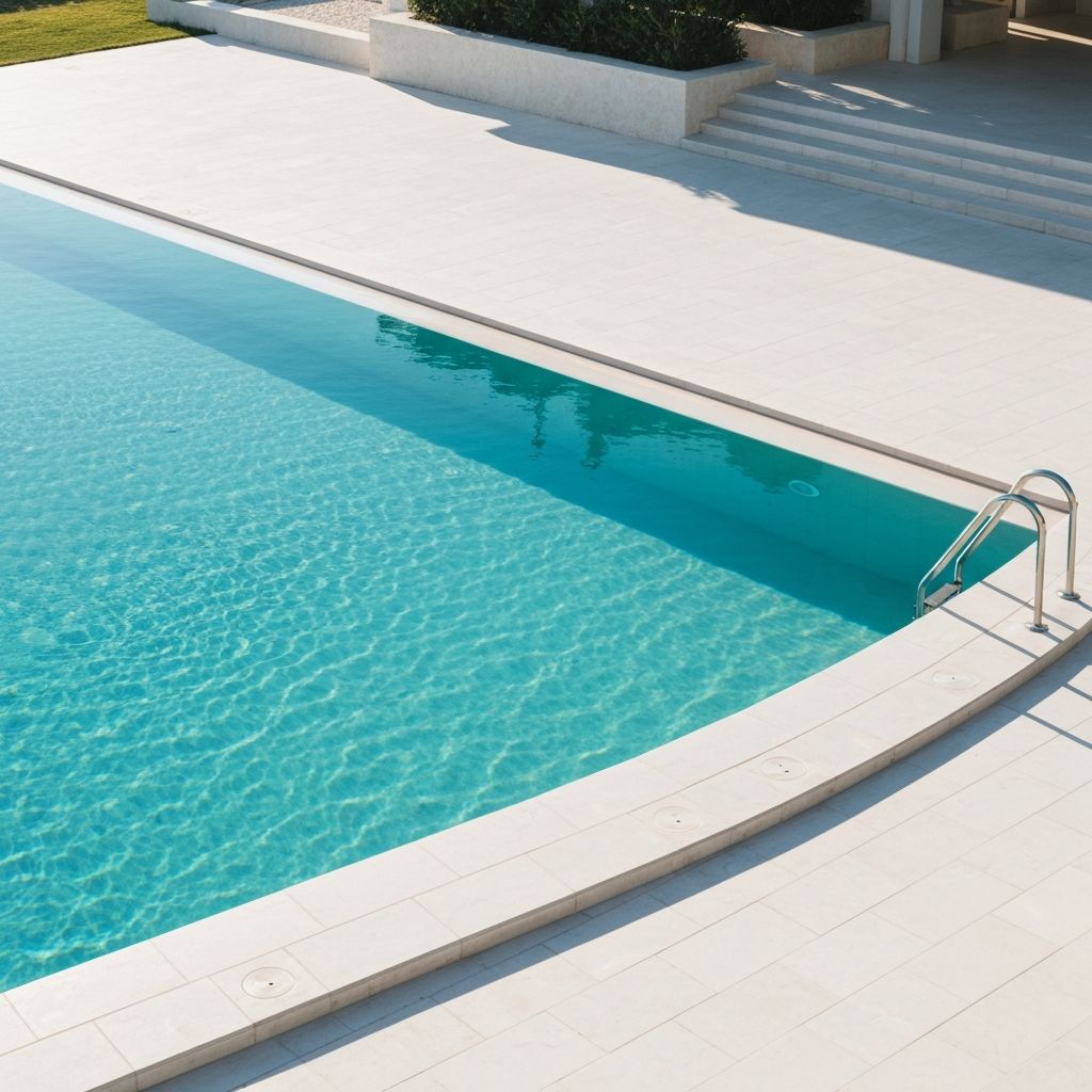 Alberca de lujo con agua cristalina